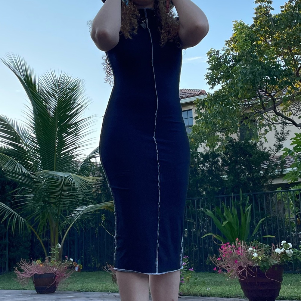 Forever 21 Black and White Stitch Dress